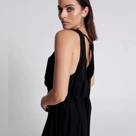 One Teaspoon NWT After Party Open Back Black Jumpsuit SZ S - Picture 4 of 5